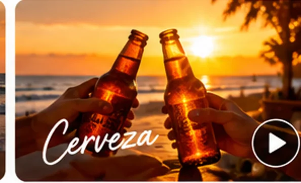 Bier am Strand bei Sonnenuntergang
